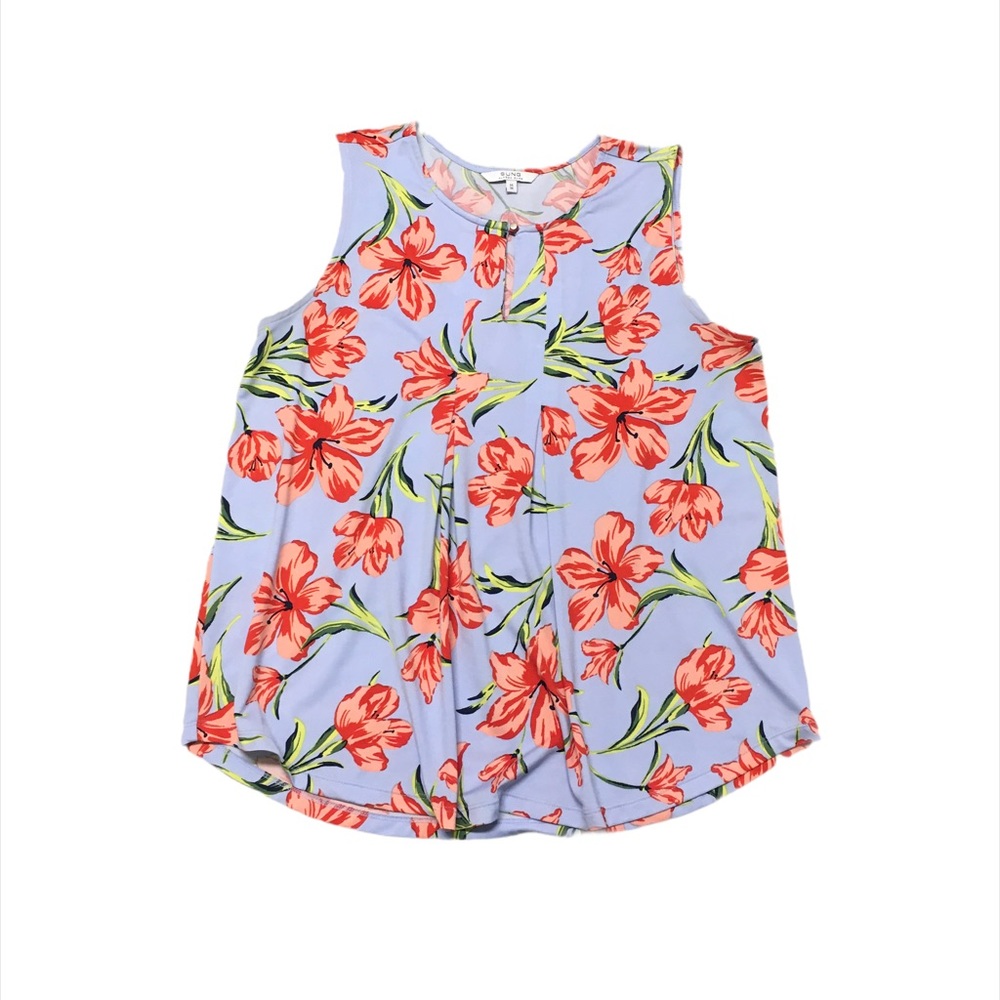 Sleeveless Floral Blouse , Size M